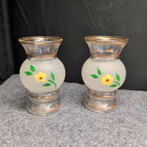 Pair Barlett Collins Frosted Bud Vases